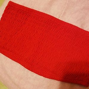 (SOLD )Red Strapless tube top
